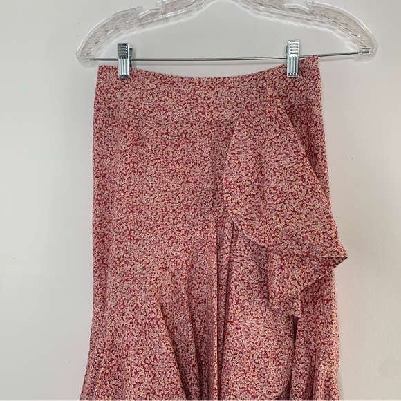 Petersyn pink floral ruffle front maxi skirt - Picture 3 of 13